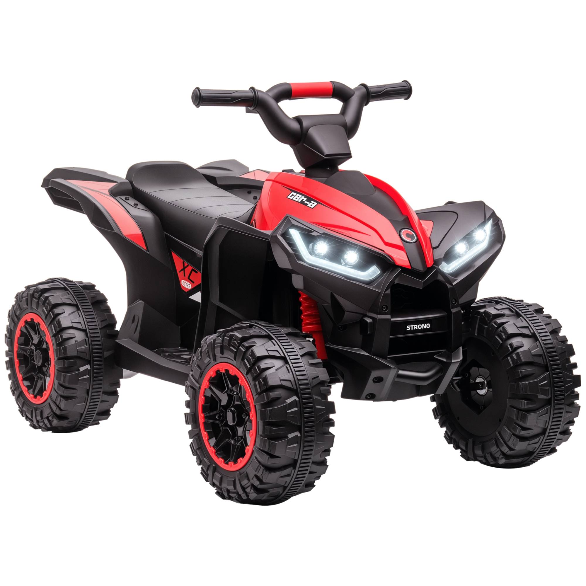 Quad électrique enfant de 3 à 5 ans 12 V 2 moteurs 2 vitesses 3-6 km/h phares LED klaxon rouge - Image 1