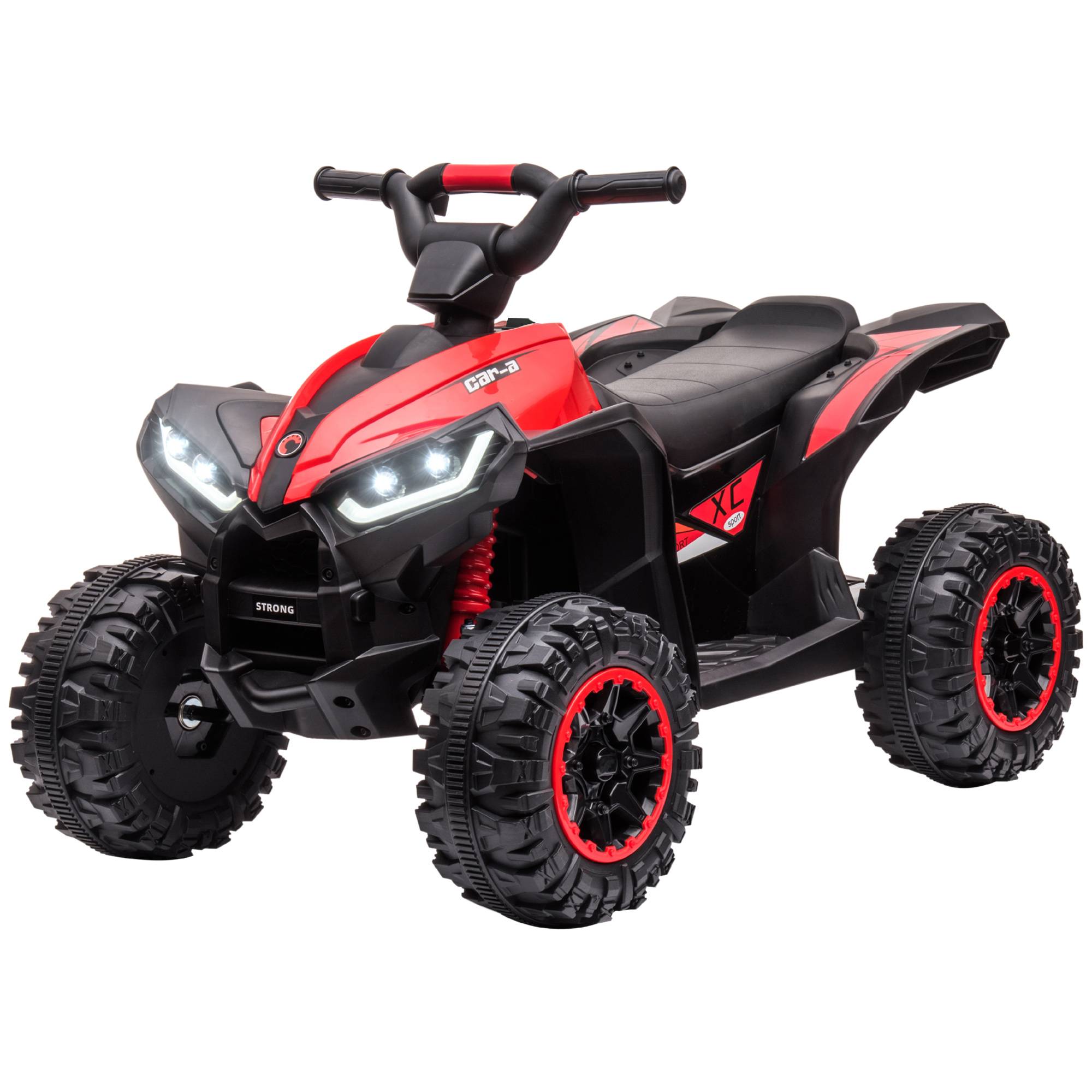 Quad électrique enfant de 3 à 5 ans 12 V 2 moteurs 2 vitesses 3-6 km/h phares LED klaxon rouge - Image 2