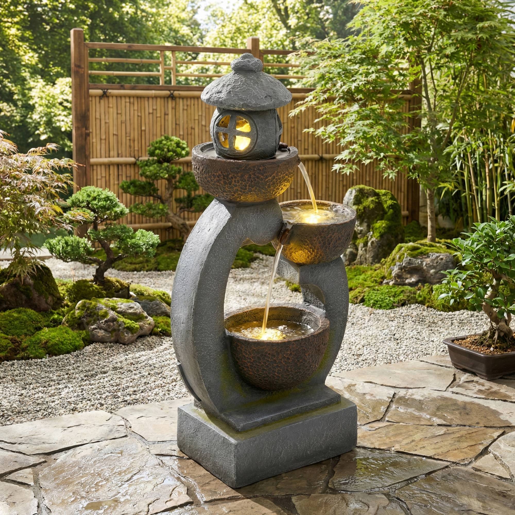 Fontaine de Jardin Décoration à Poser en Fonte d'Aluminium et Robinet en Laiton Colonne à Eau Style Antan 29x33x81cm - L'Héritier du Temps