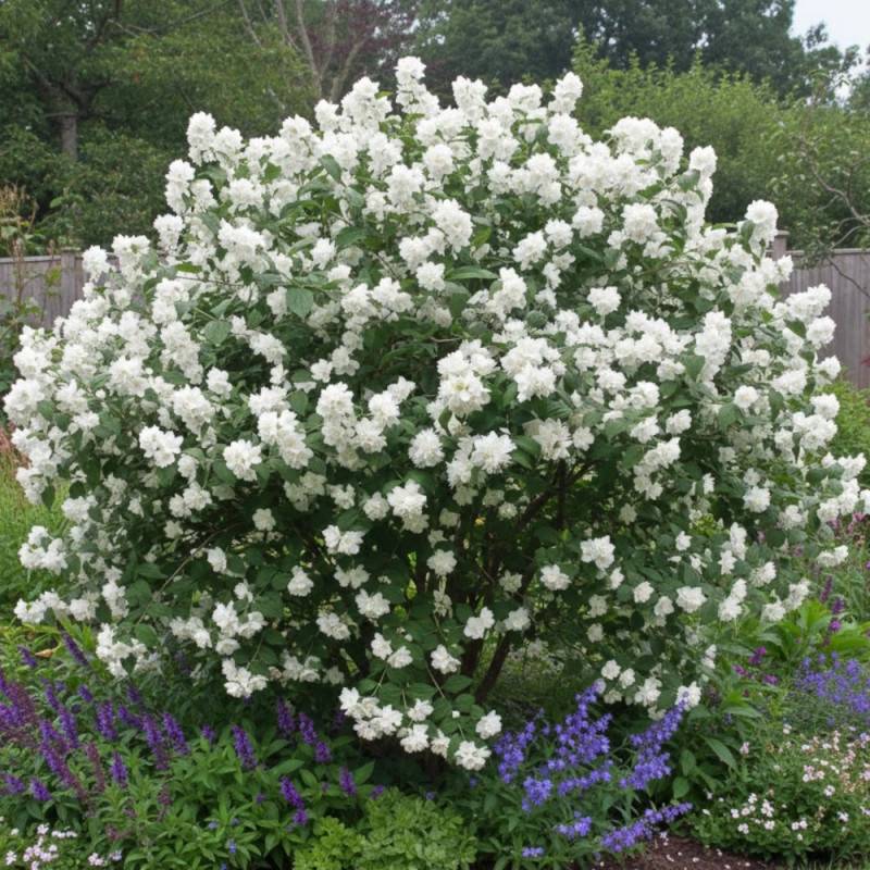 Seringat des jardins Minnesota Snowflake, Philadelphus à fleurs Blanche - feuillage Caduc - Pot de 7,5L - 40/60 cm-  hauteur à maturité De 1,00 m à 1, - Image 10