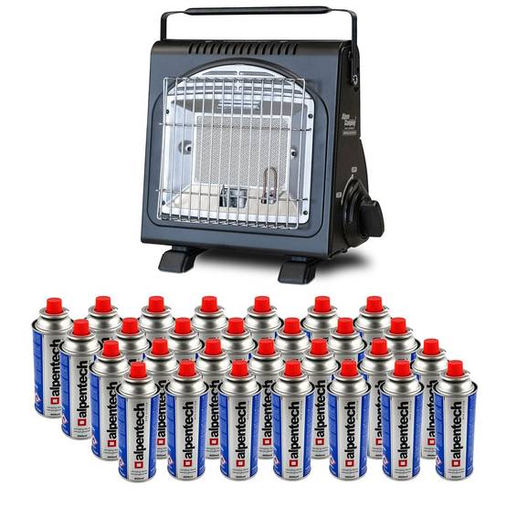 Chauffage à gaz portable 1700W Sécurité Thermocouple + 28 Cartouches gaz ALPEN Camping Basses températures - Image 1