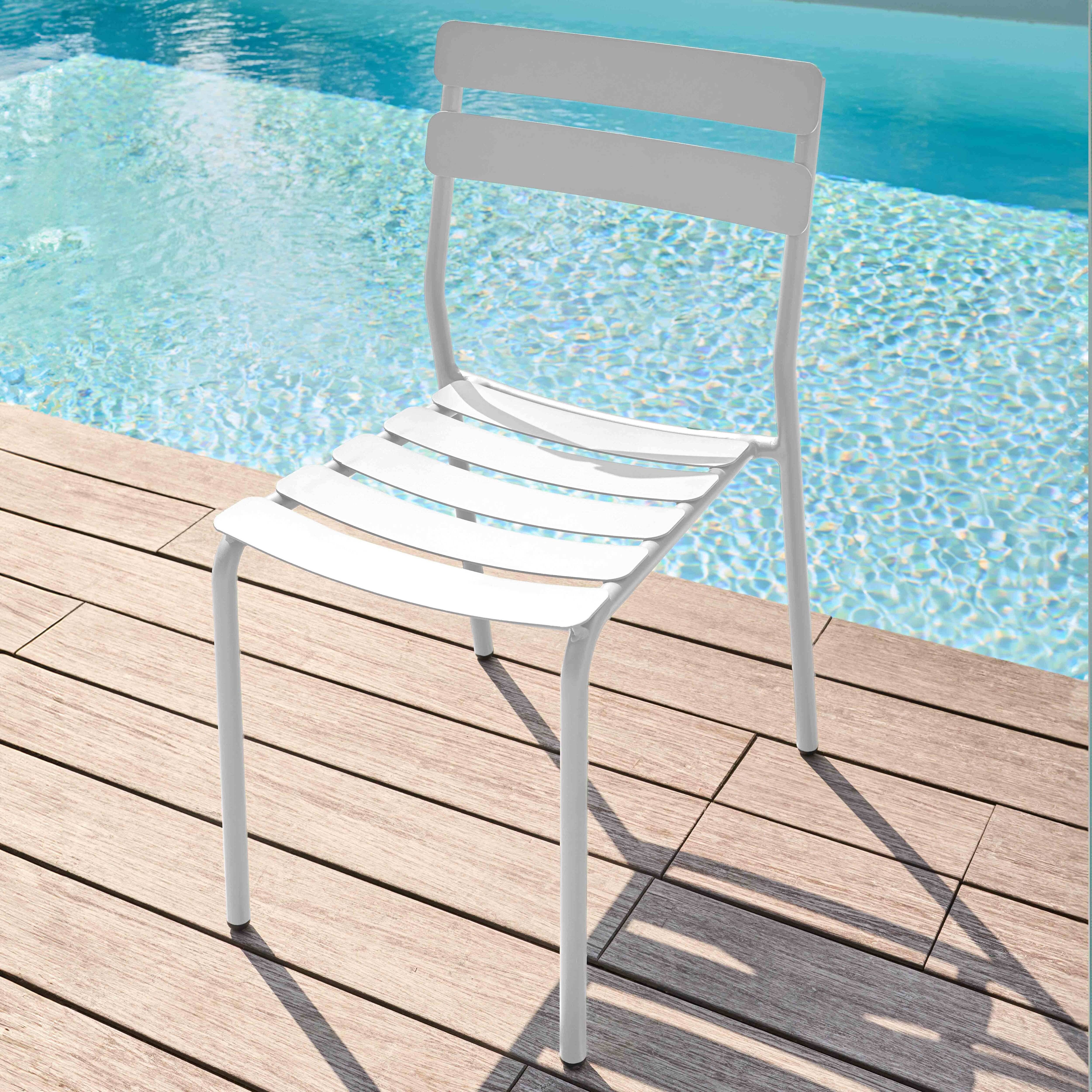Oviala - Chaise de terrasse en aluminium blanche Almada - Oviala - Image 2