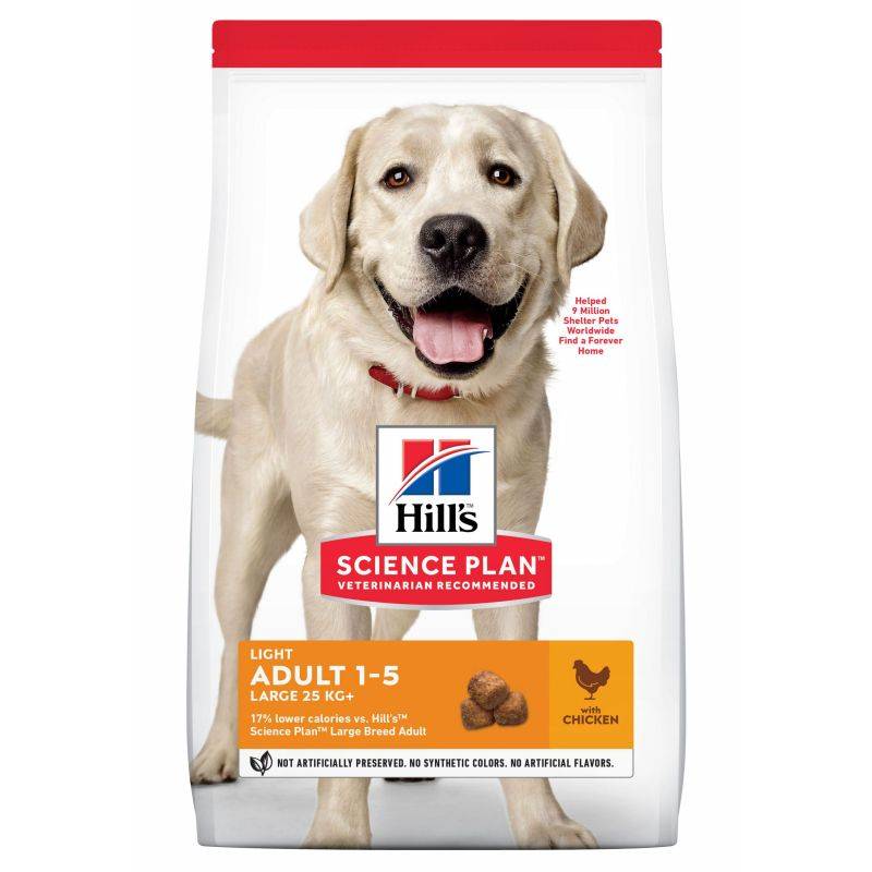CROQUETTES CHIEN SCIENCE PLAN ADULTE LIGHT LARGE POULET - HILL'S 14 kg - Image 1