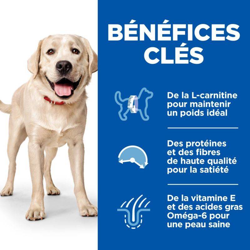 CROQUETTES CHIEN SCIENCE PLAN ADULTE LIGHT LARGE POULET - HILL'S 14 kg - Image 3