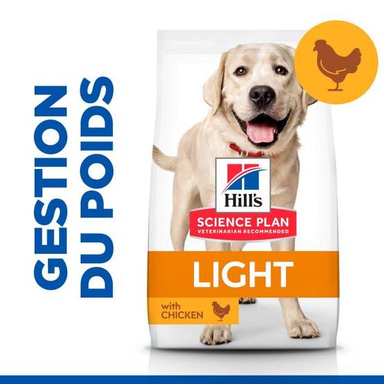 CROQUETTES CHIEN SCIENCE PLAN ADULTE LIGHT LARGE POULET - HILL'S 14 kg - Image 5