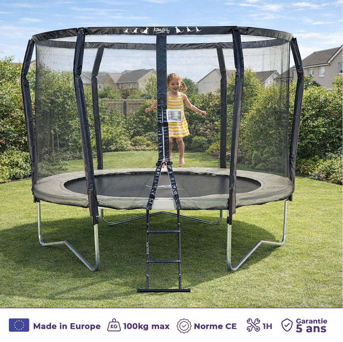 Kangui - Trampoline Premium Ø 300 cm avec filet de sécurité + échelle - Famili 300 Kangui - Image 2