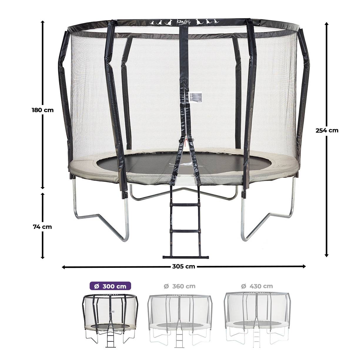 Kangui - Trampoline Premium Ø 300 cm avec filet de sécurité + échelle - Famili 300 Kangui - Image 3