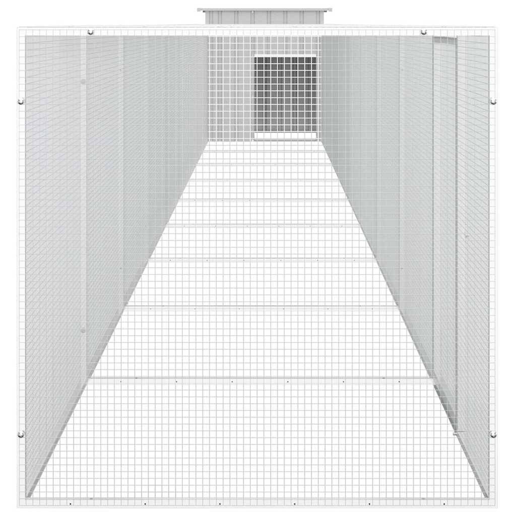 Vidaxl - Cage pour poules Gris 1000x91x100 cm Acier galvanisé vidaXL 3106467 - Image 4