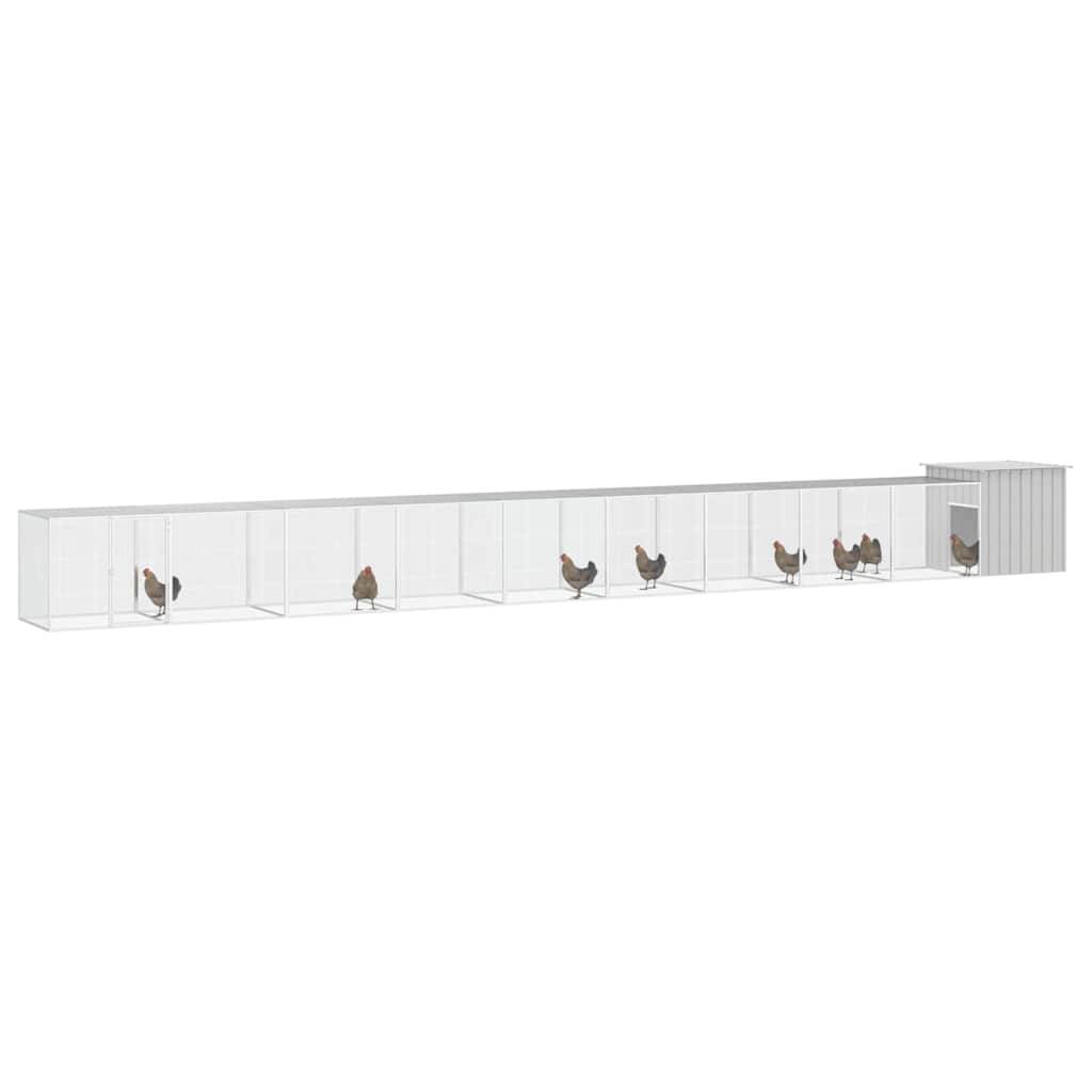 Vidaxl - Cage pour poules Gris 1000x91x100 cm Acier galvanisé vidaXL 3106467 - Image 5