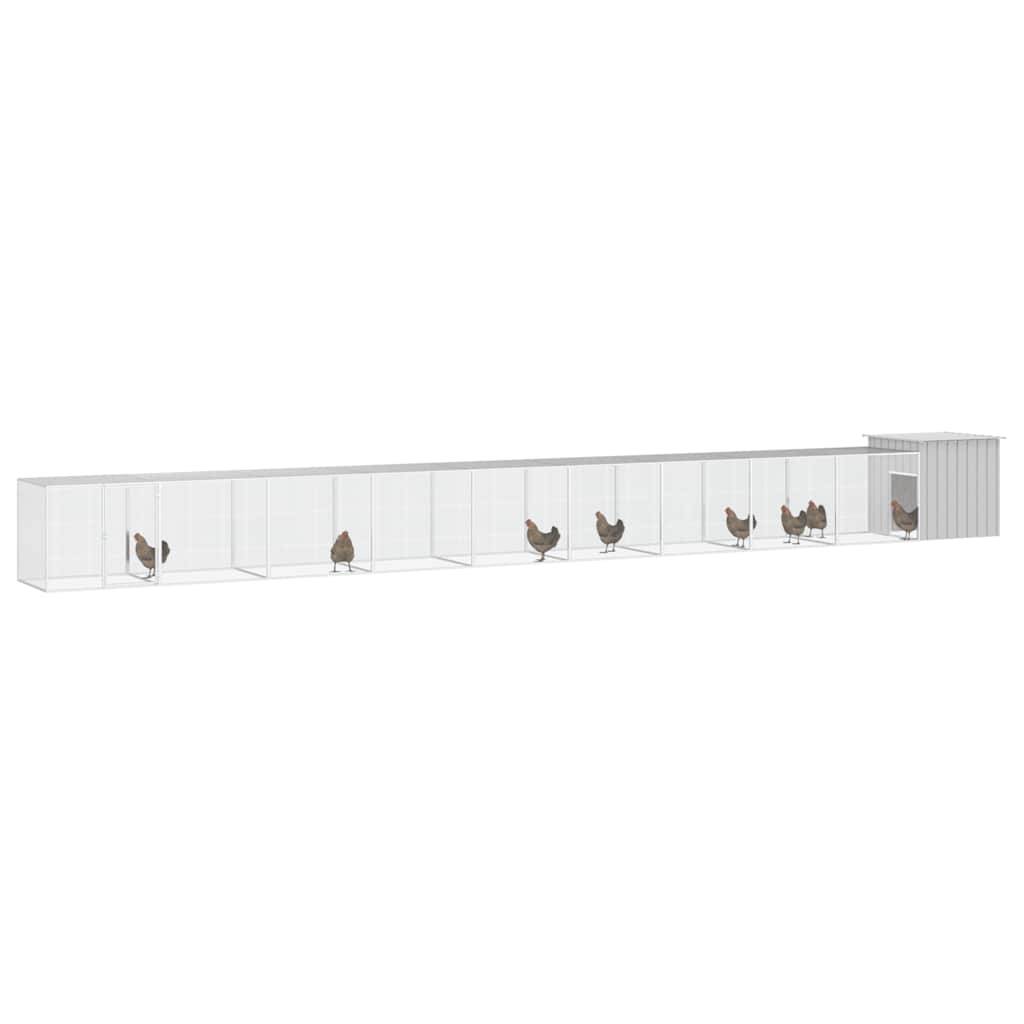 Vidaxl - Cage pour poules Gris 1000x91x100 cm Acier galvanisé vidaXL 3106467 - Image 2