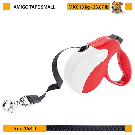 Ferplast - Ferplast Laisse Chien Enrouleur AMIGO SMALL, Laisse pour petits chiens jusqu'à 15 Kg. Sangle Extensible max 5 m. Bouton de verrouillage et de - Image 2