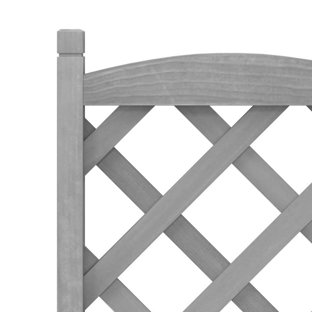 Jardinière avec treillis et roues bois de sapin gris 55 x 29.5 x 117.5 cm - PANGIVO - Image 7