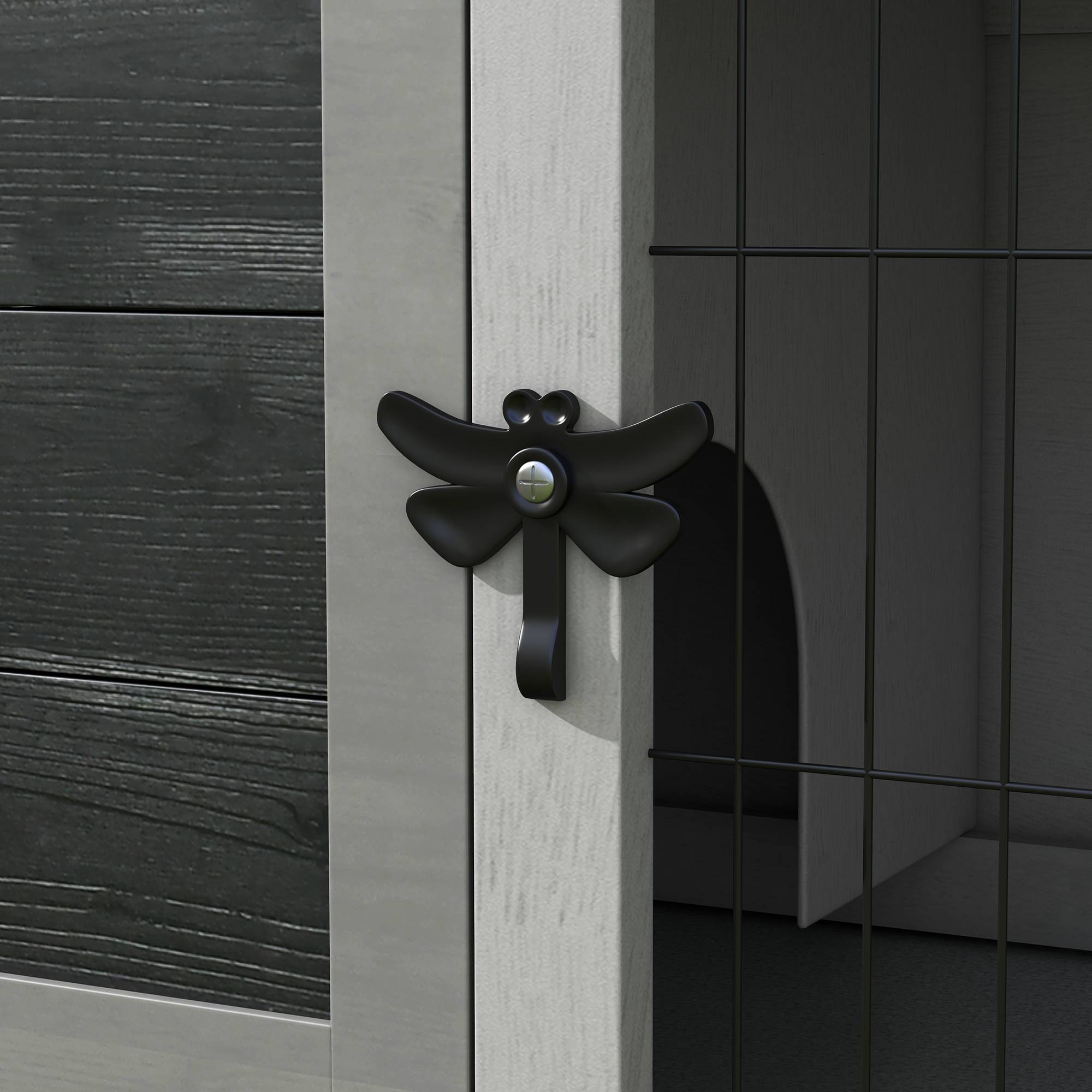 Clapier Lapin Bois Sapin Surélevé Toit Ouvrant Tiroir 84x43cm Gris Jardin - ComfortXL Pet Living - Image 8