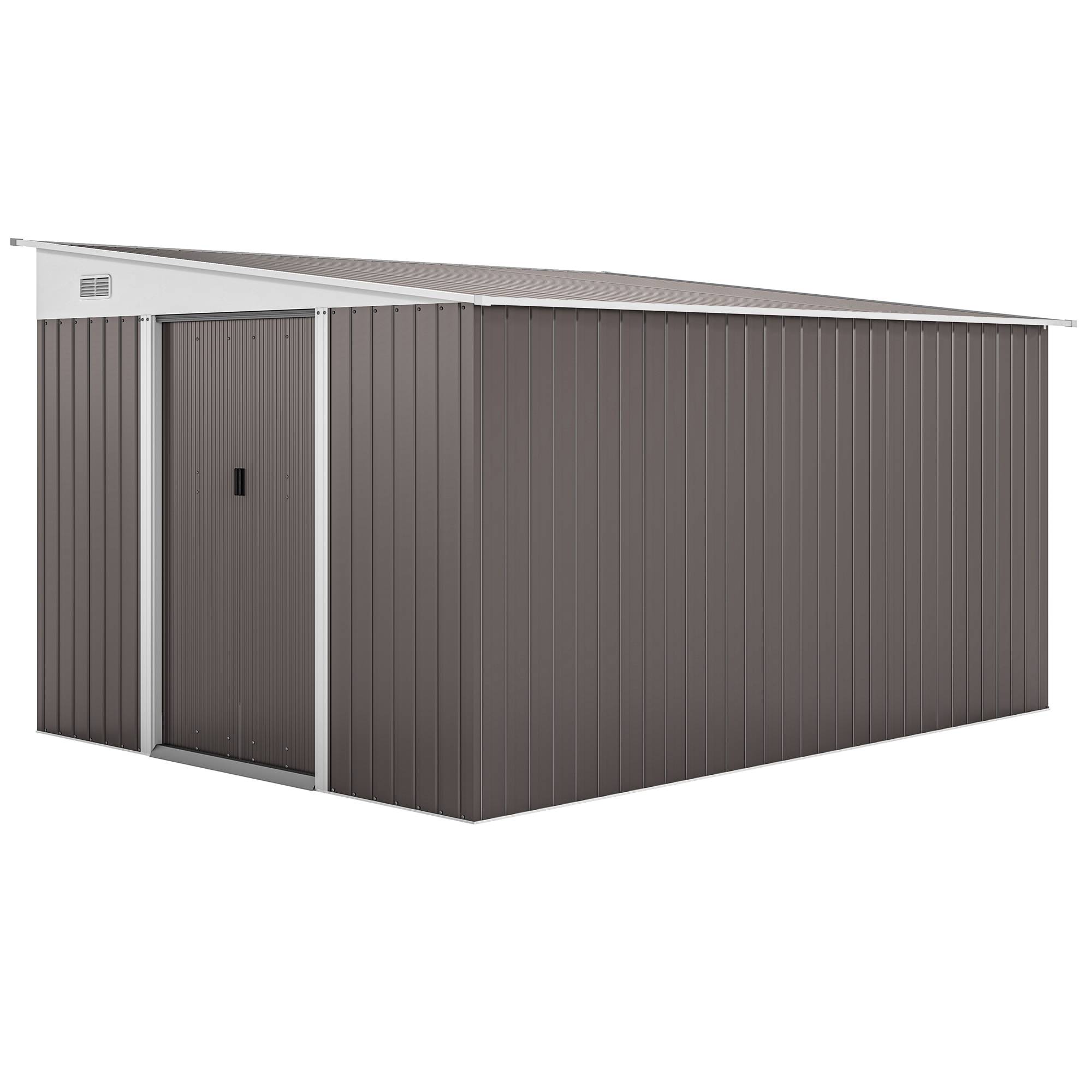 ComfortXL - Abri de jardin métal acier galvanisé 280 x 345 x 201 cm gris avec double porte coulissante - ComfortXL Outdoor Living - Image 1