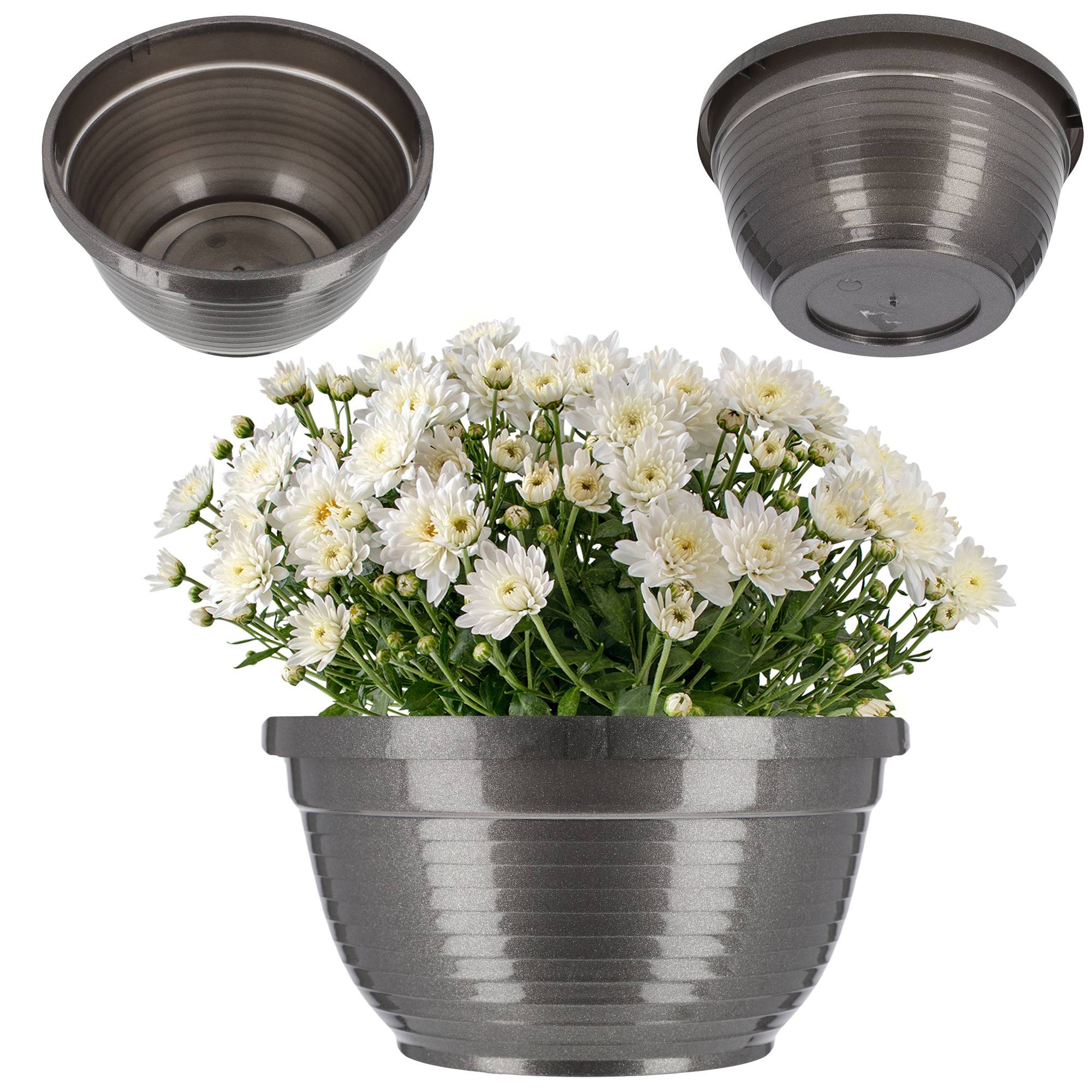 Bol de Cimetière Pierre Tombale en Plastique Pot de Fleur de Cimetière 18 cm - Image 1