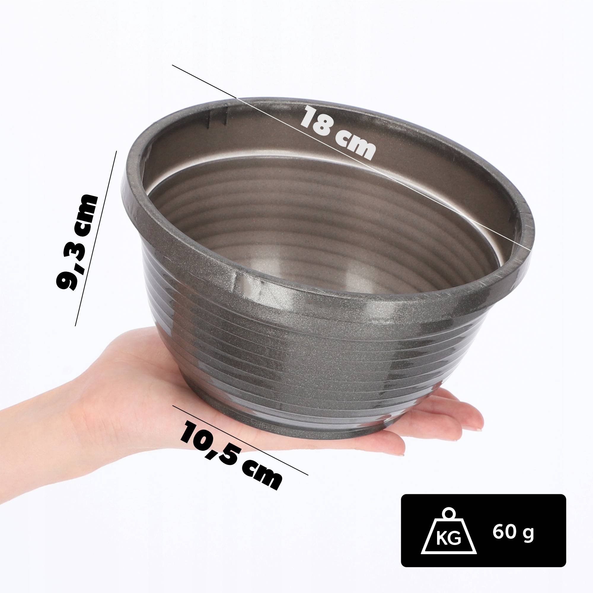 Bol de Cimetière Pierre Tombale en Plastique Pot de Fleur de Cimetière 18 cm - Image 2
