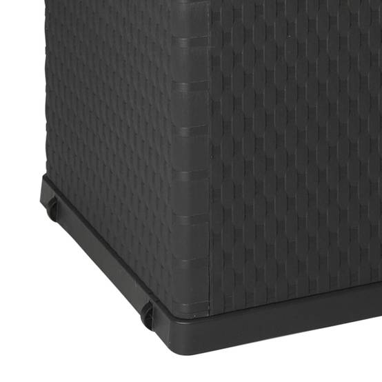Boîte de stockage de jardin 120 x 56 x 63 cm pp rotin anthracite - Image 2