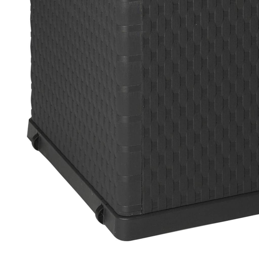 Boîte de stockage de jardin 120 x 56 x 63 cm pp rotin anthracite - Image 2