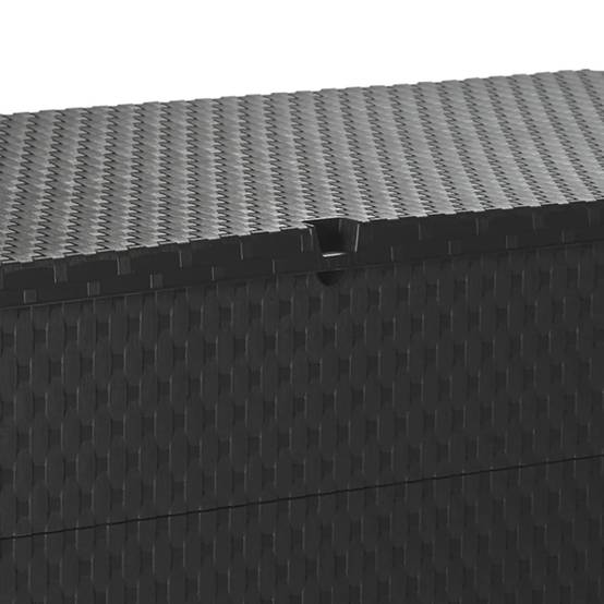 Boîte de stockage de jardin 120 x 56 x 63 cm pp rotin anthracite - Image 3