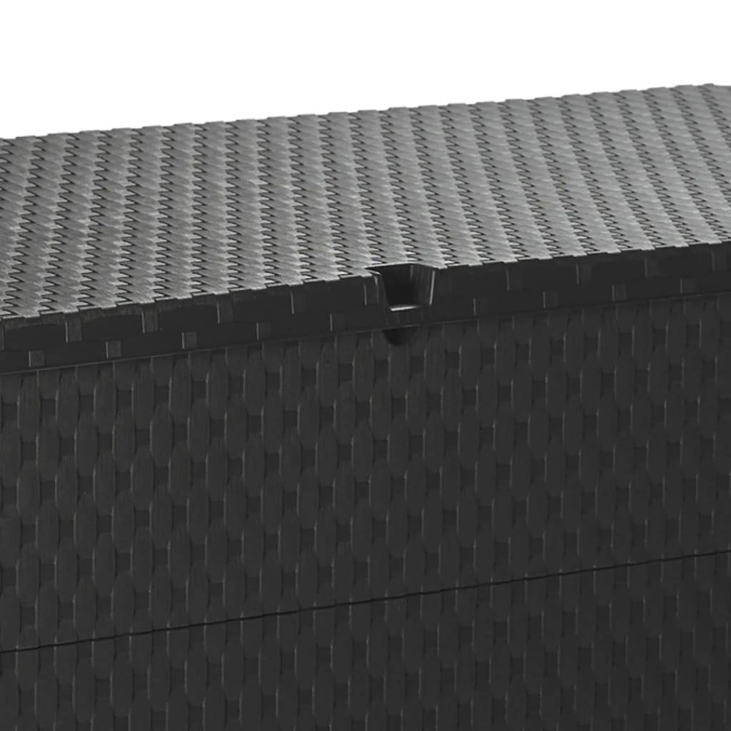 Boîte de stockage de jardin 120 x 56 x 63 cm pp rotin anthracite - Image 3