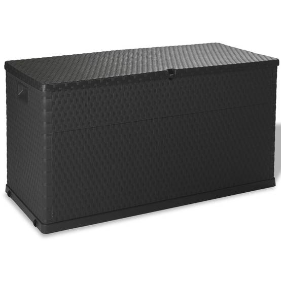 Boîte de stockage de jardin 120 x 56 x 63 cm pp rotin anthracite - Image 1