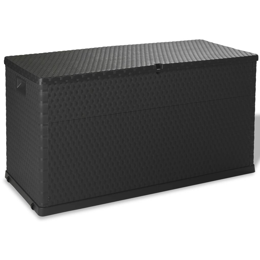 Boîte de stockage de jardin 120 x 56 x 63 cm pp rotin anthracite - Image 1