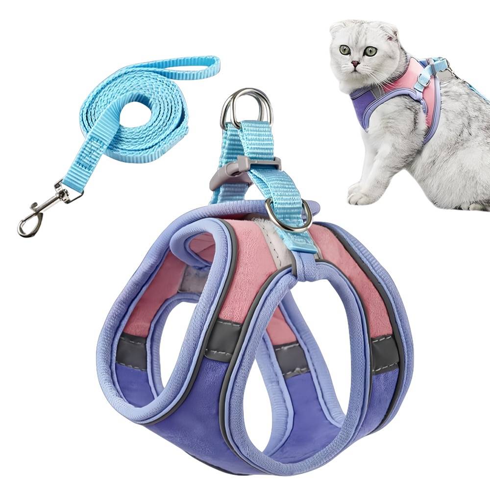 Harnais pour chat avec laisse et doublure réfléchissante L IntiMeg - Image 1