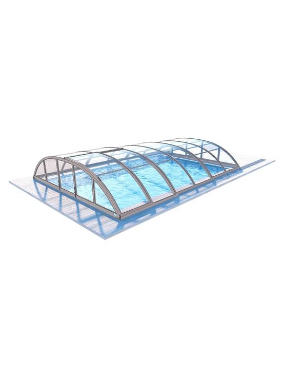 Altanka - Abri de piscine Horizon pour les modèles 6,20x3 m - BAS87, BAS787 - polycarbonate massif 3 mm - Couleur Ral7037 Gris - ECO228 - Image 1