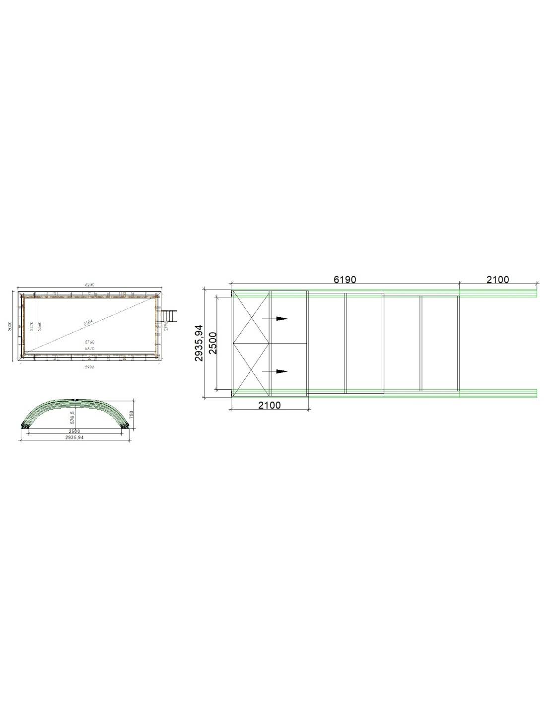 Altanka - Abri de piscine Horizon pour les modèles 6,20x3 m - BAS87, BAS787 - polycarbonate massif 3 mm - Couleur Ral7037 Gris - ECO228 - Image 2