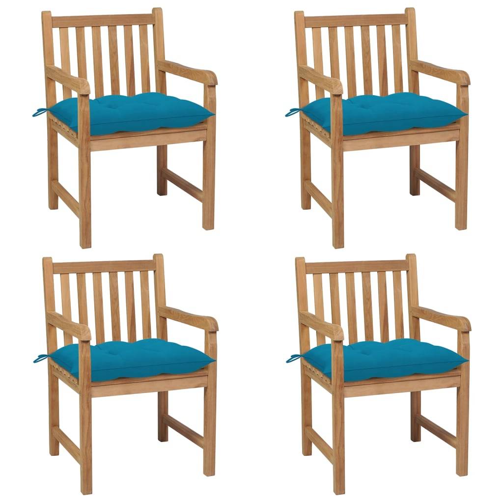 Chaises de jardin lot de 4 teck bleu clair 58 x 60 x 90 cm - PANGIVO - Image 1