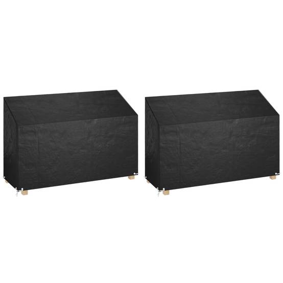 Lot de 2 Bâches de Protection pour Banc de Jardin PE Durable Imperméable Anti-UV Noir 190x70x70/88 cm – ComfortXL Outdoor Living - Image 1