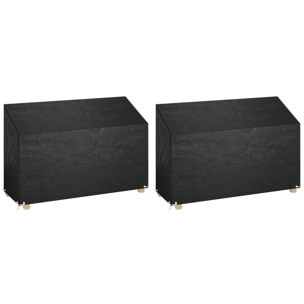 Lot de 2 Bâches de Protection pour Banc de Jardin PE Durable Imperméable Anti-UV Noir 190x70x70/88 cm – ComfortXL Outdoor Living - Image 1