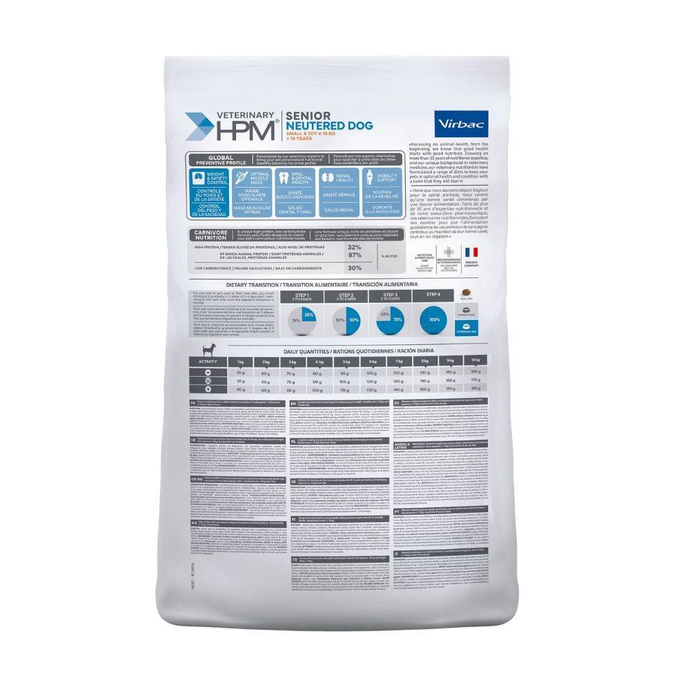 Croquettes Virbac HPM Senior Neutered Small & Toy pour chien Sac 7 kg - Image 3