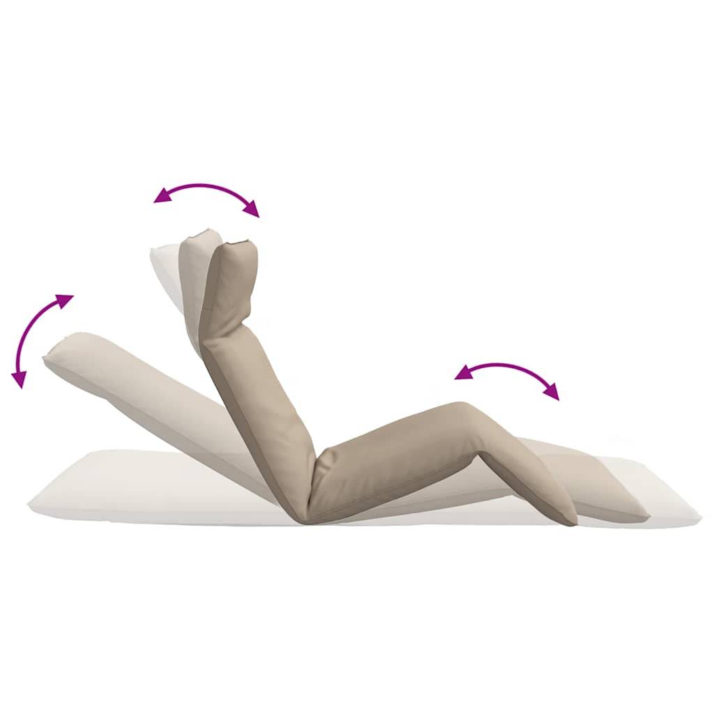 ComfortXL - Transat Pliant Tissu Oxford Jardin Plage Dossier Inclinable 175cm Taupe - ComfortXL Outdoor Living - Image 8