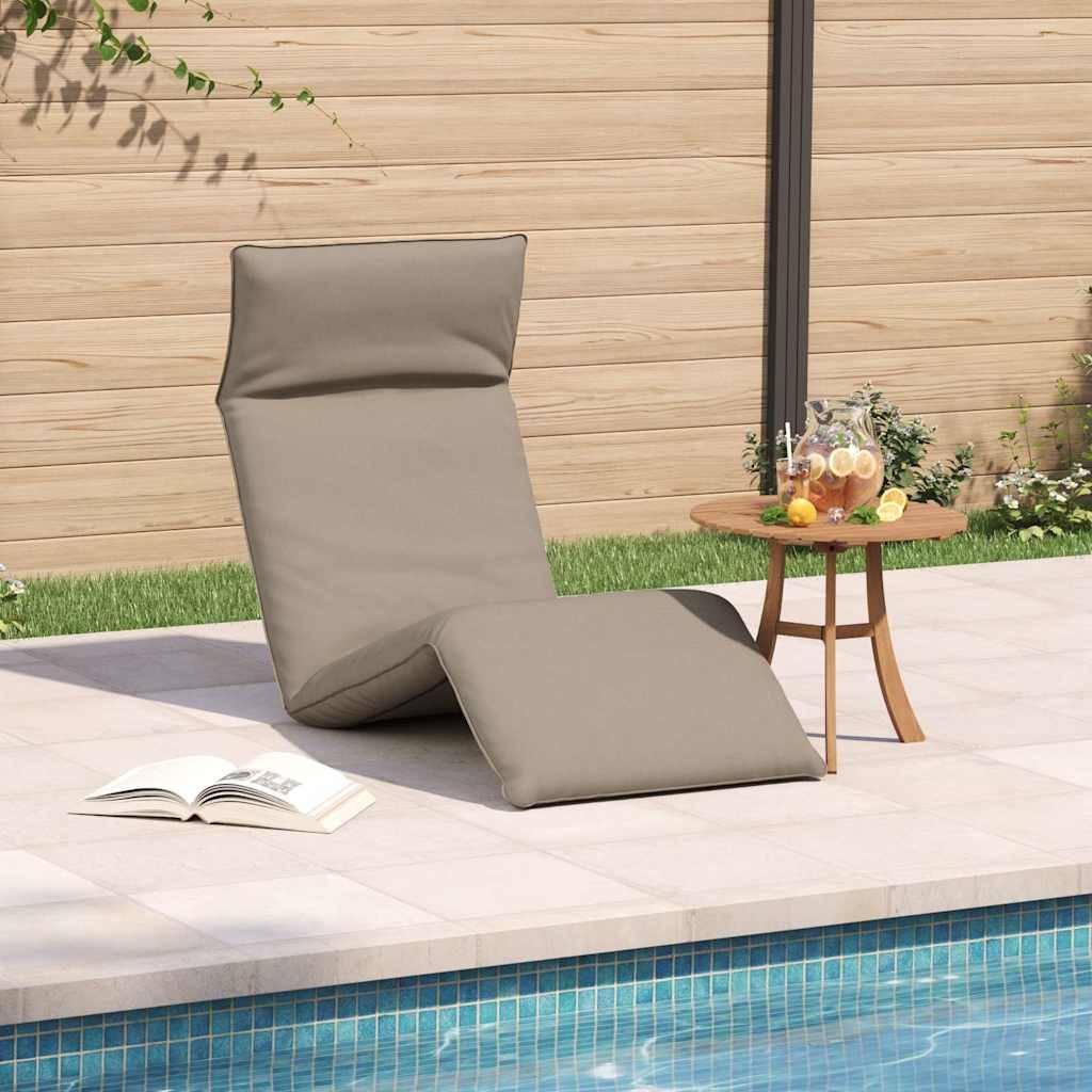 ComfortXL - Transat Pliant Tissu Oxford Jardin Plage Dossier Inclinable 175cm Taupe - ComfortXL Outdoor Living - Image 3