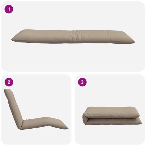 ComfortXL - Transat Pliant Tissu Oxford Jardin Plage Dossier Inclinable 175cm Taupe - ComfortXL Outdoor Living - Image 7
