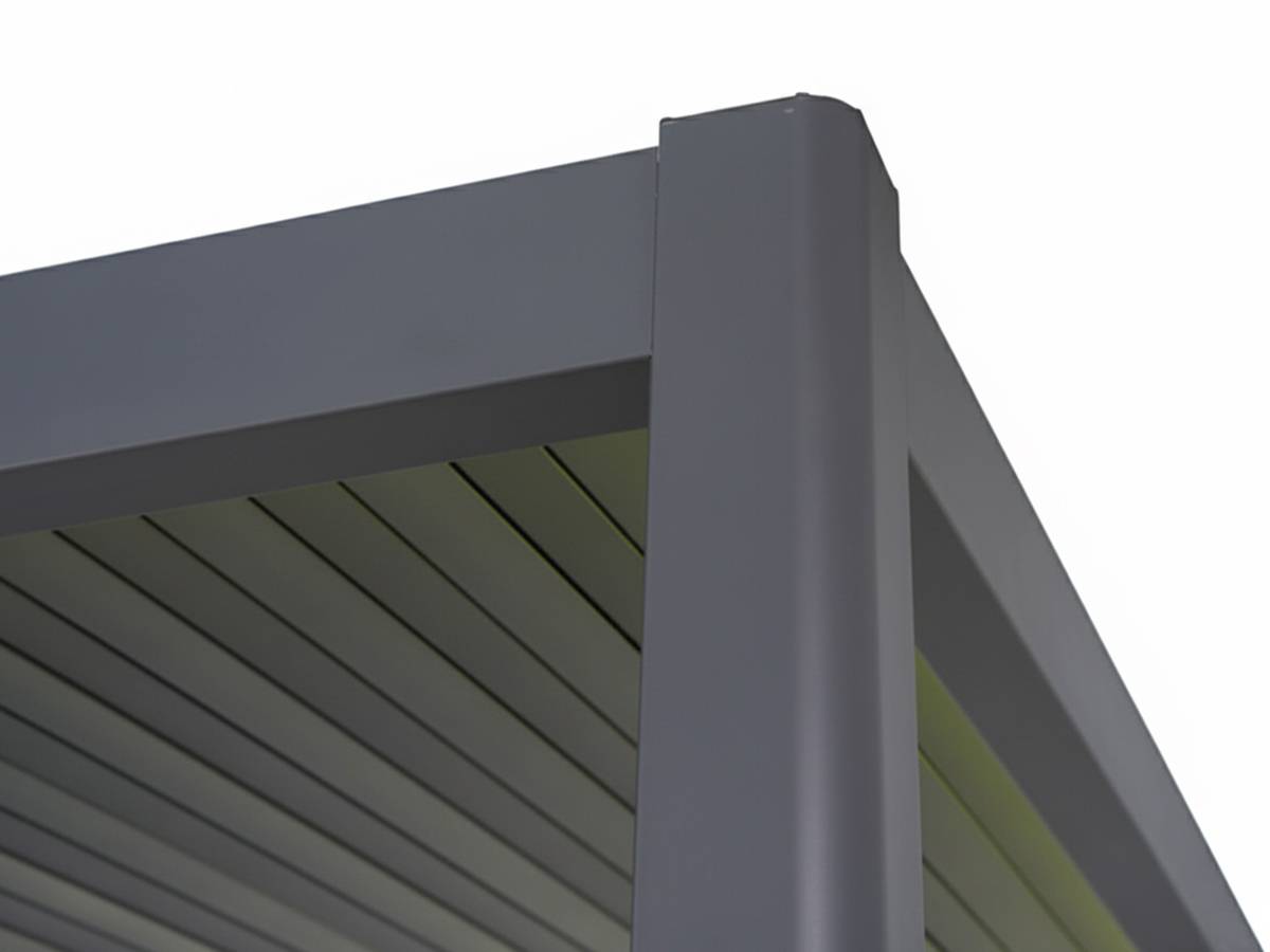 Hesperide - Kit pergola bioclimatique électrique Evora Graphite 4 x 3 m Hespéride + 2 stores 4 m - Image 9