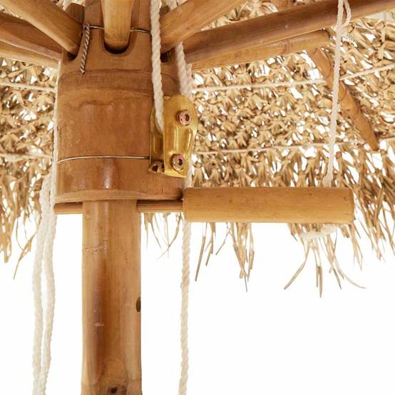 Parasol bambou et feuille de bananier naturel 240 x 240 x 260 cm - PANGIVO - Image 8