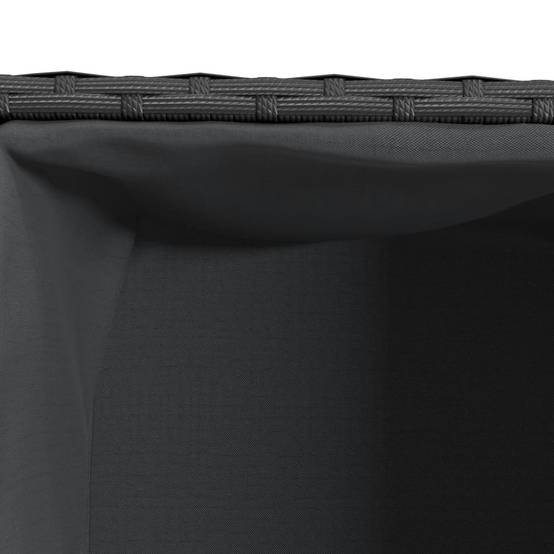 Jardinière, Bac à fleurs, Pot de fleurs avec 2 pots noir 72x30x32 cm résine tressée - Image 9