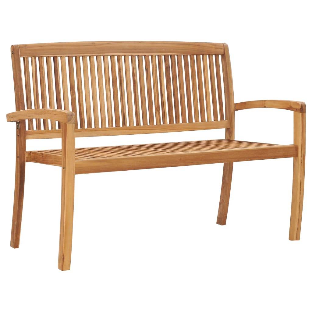 PANGIVO - Banc de jardin bois de teck crème 128.5 x 57.5 x 90 cm - PANGIVO - Image 2