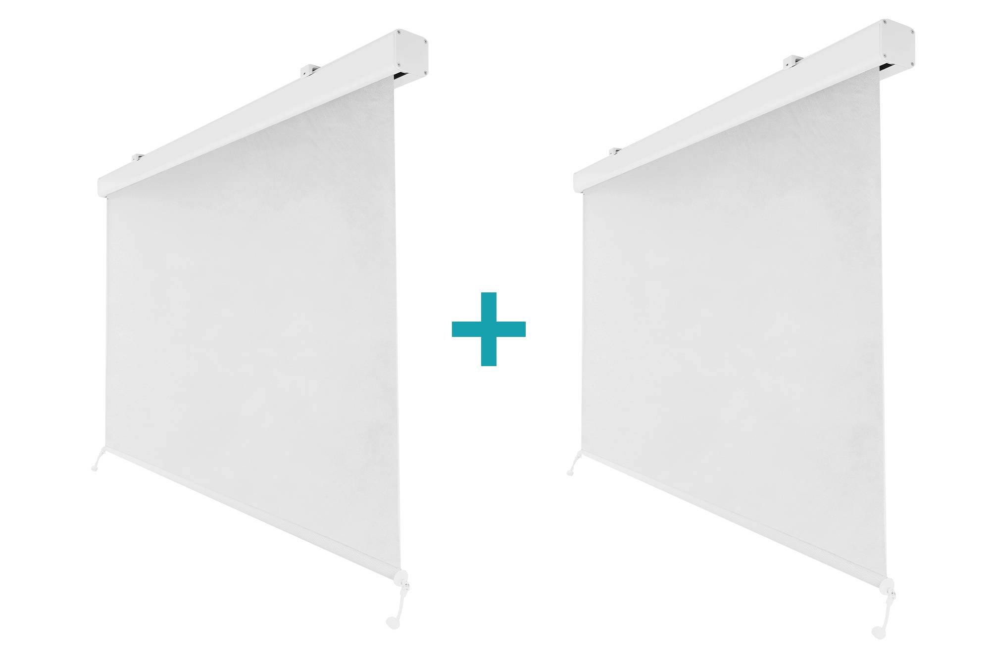 CAZEBOO - Pergola bioclimatique 4x3m autoportée PIANA aluminium blanc avec stores rétractables côté 4m - Image 2