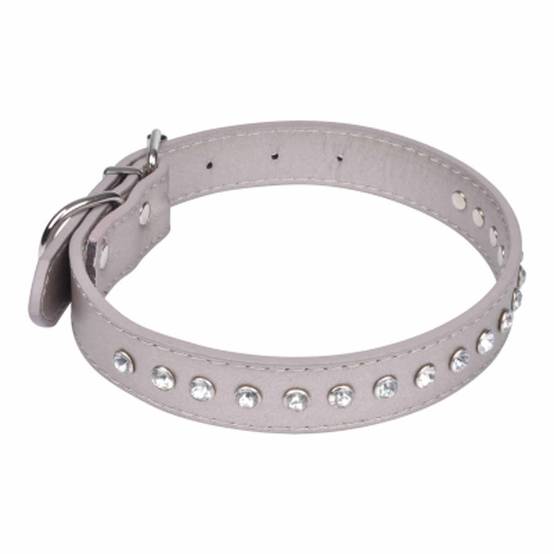Collier Fantaisie pour Chien "Strass" 55cm Gris