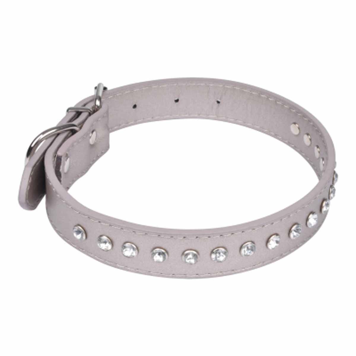 Collier Fantaisie pour Chien "Strass" 55cm Gris