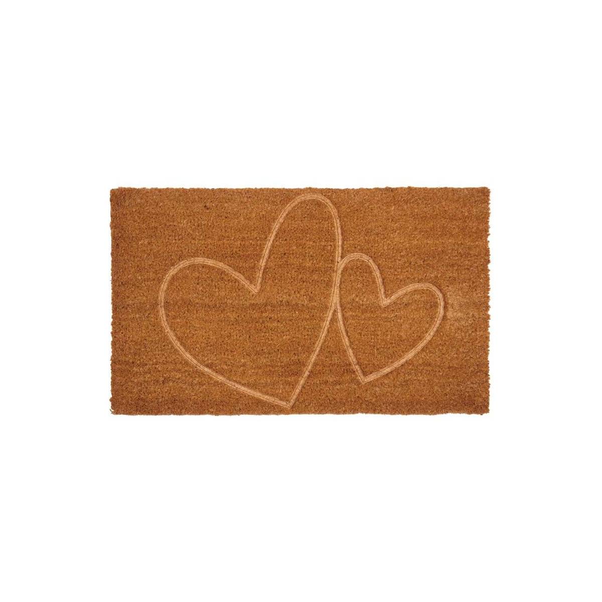 Aubry Gaspard - Paillasson coco intérieur extérieur 75 x 45 cm Coeurs thermocompressé - Image 1