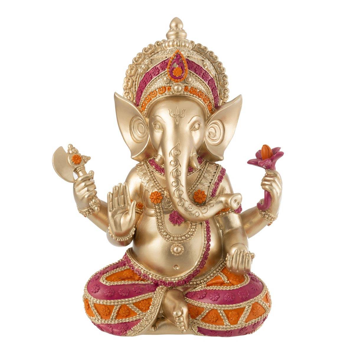 J-Line - Statuette Déco en Résine "Ganesha" 28cm Multicolore - Image 1