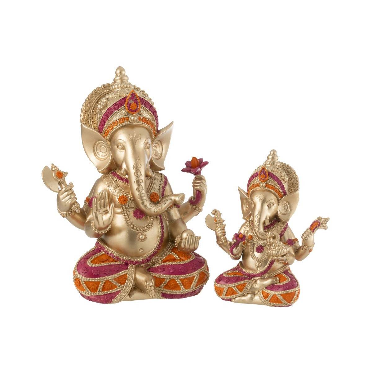 J-Line - Statuette Déco en Résine "Ganesha" 28cm Multicolore - Image 2