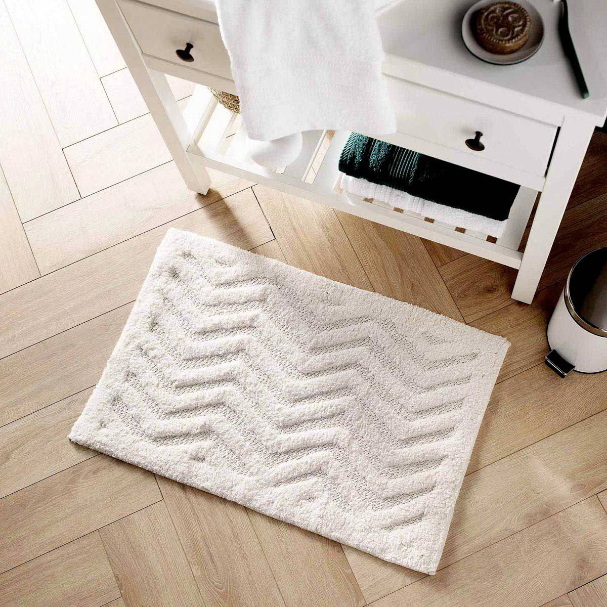 Tapis de Bain Jacquard "Angelis" 50x80cm Blanc - Image 5