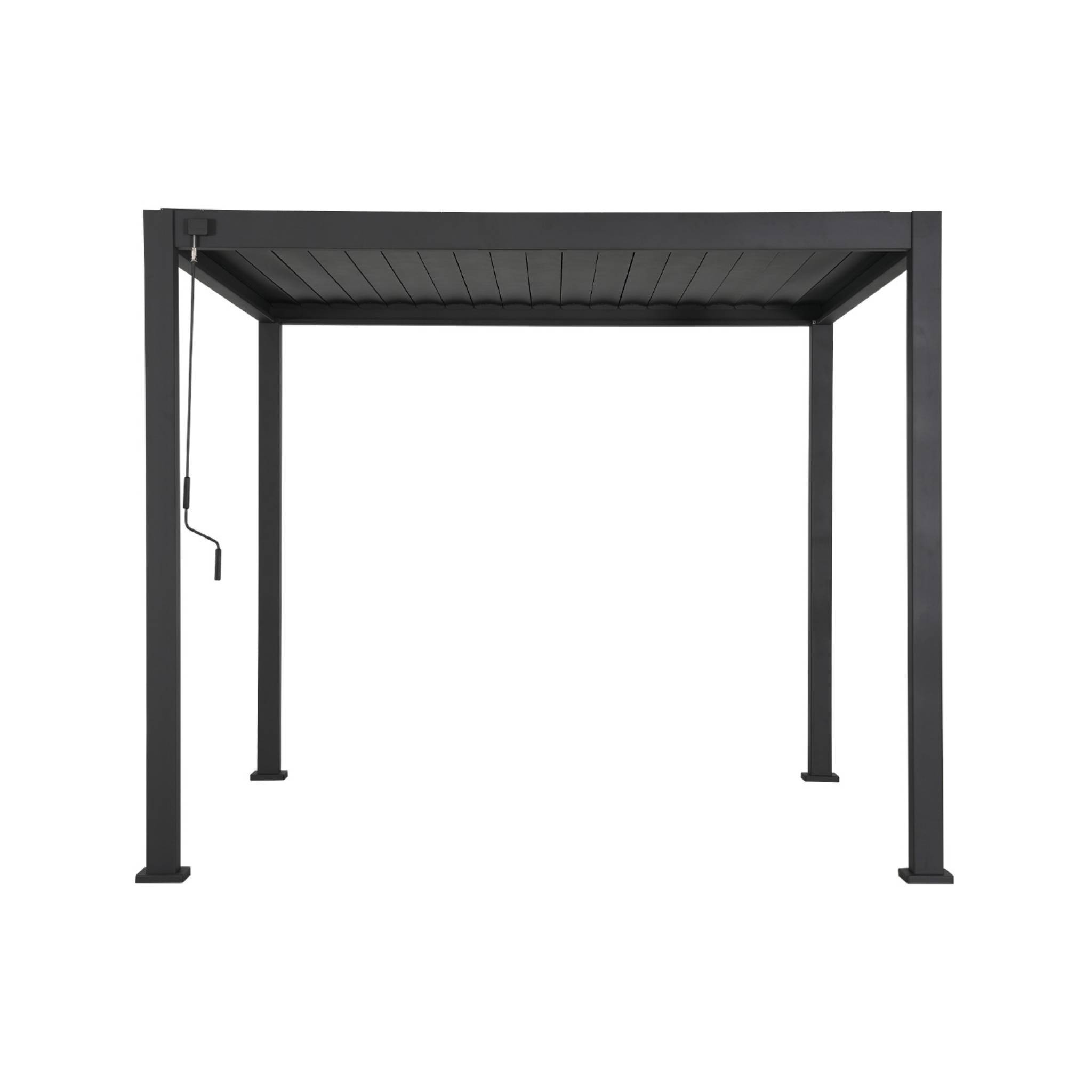 Pergola bioclimatique aluminium 3x3 m V2 lames orientables + 3 persiennes TRIOMPHE anthracite | sweeek - Image 5