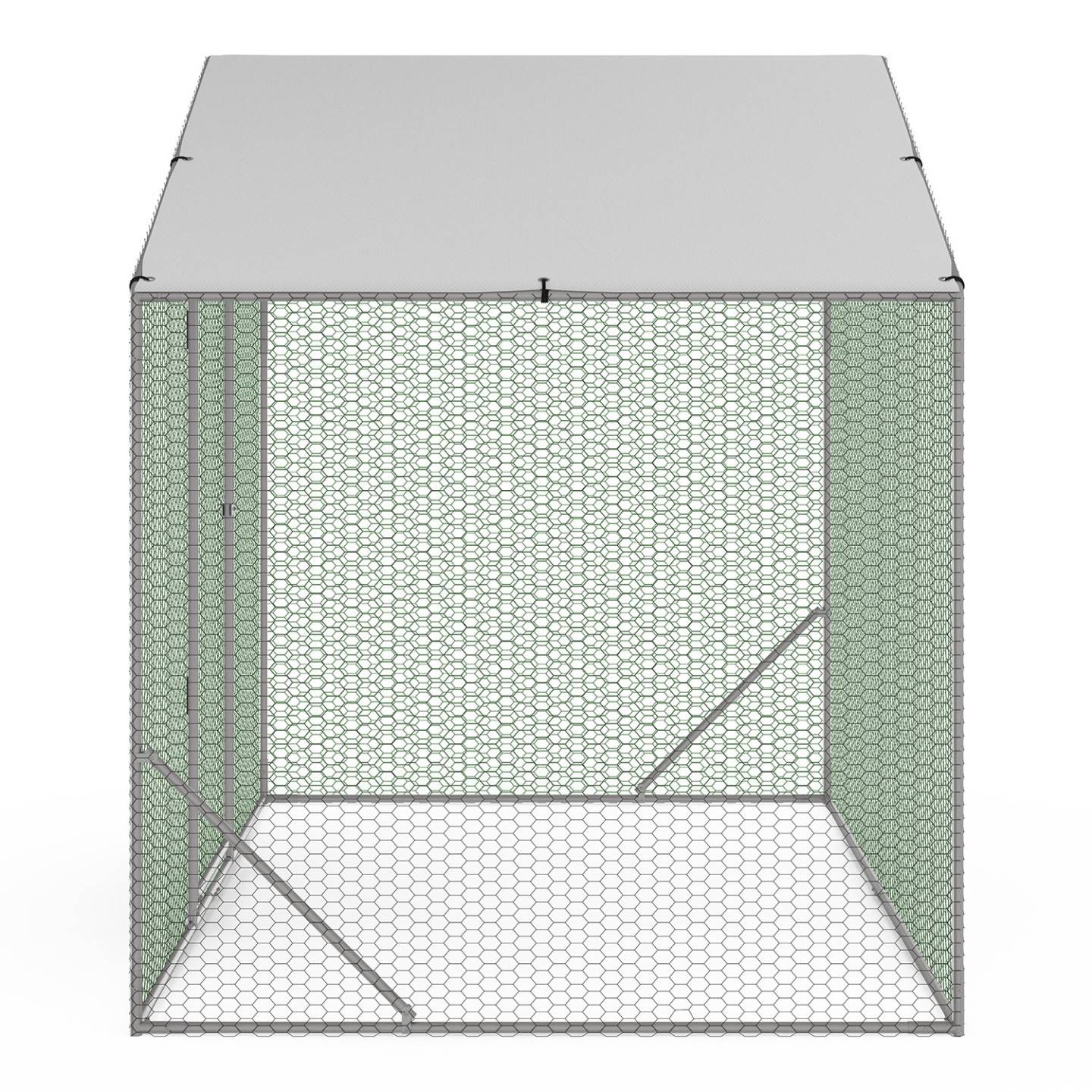 Enclos poulailler 3 m² parc grillagé 2,20x1,4 M acier galvanisé - Image 4
