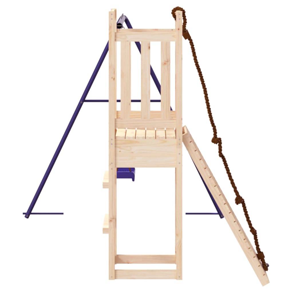 Helloshop26 - Aire de jeux d'extérieur balançoires toboggan portiques robuste jeux jardin 237 x 184 x 169 cm bois de pin massif - Image 5